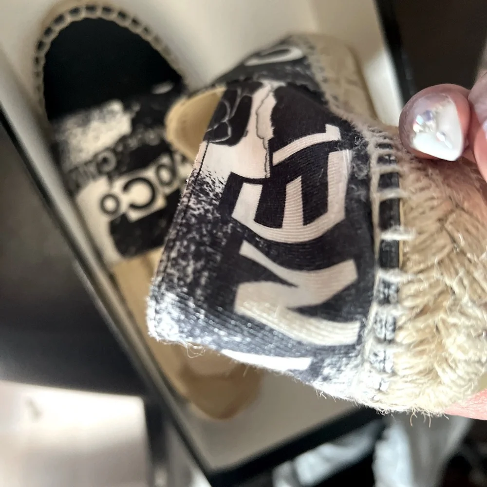CHANEL Printed Canvas Grosgrain Espadrilles - Picture 4 of 11